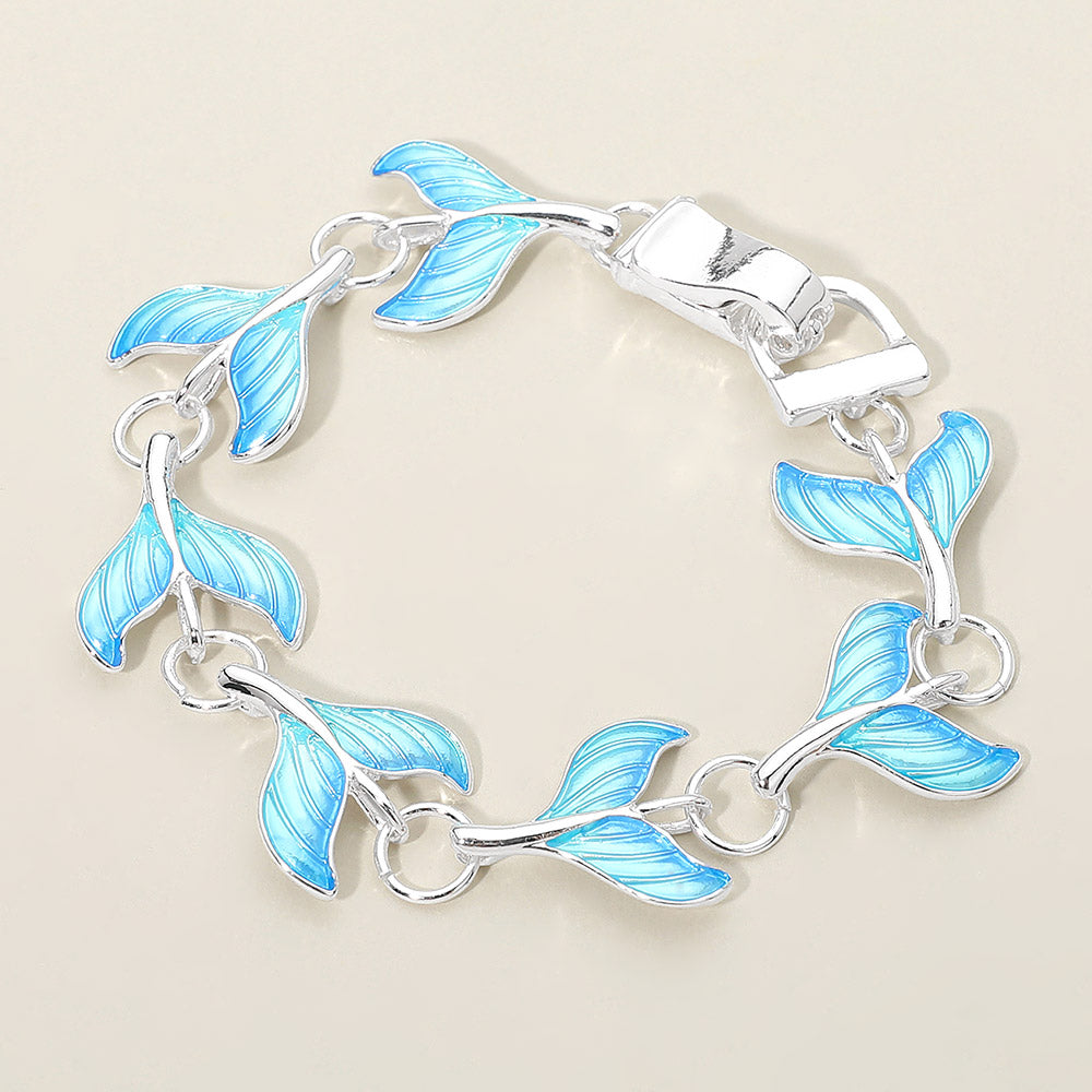 Mermaid Tail Charm Link Magnetic Bracelet