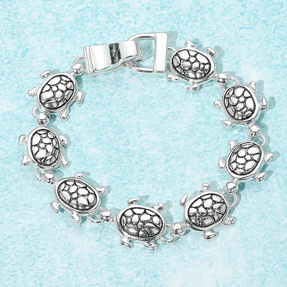 Antique Metal Turtle Link Magnetic Bracelet