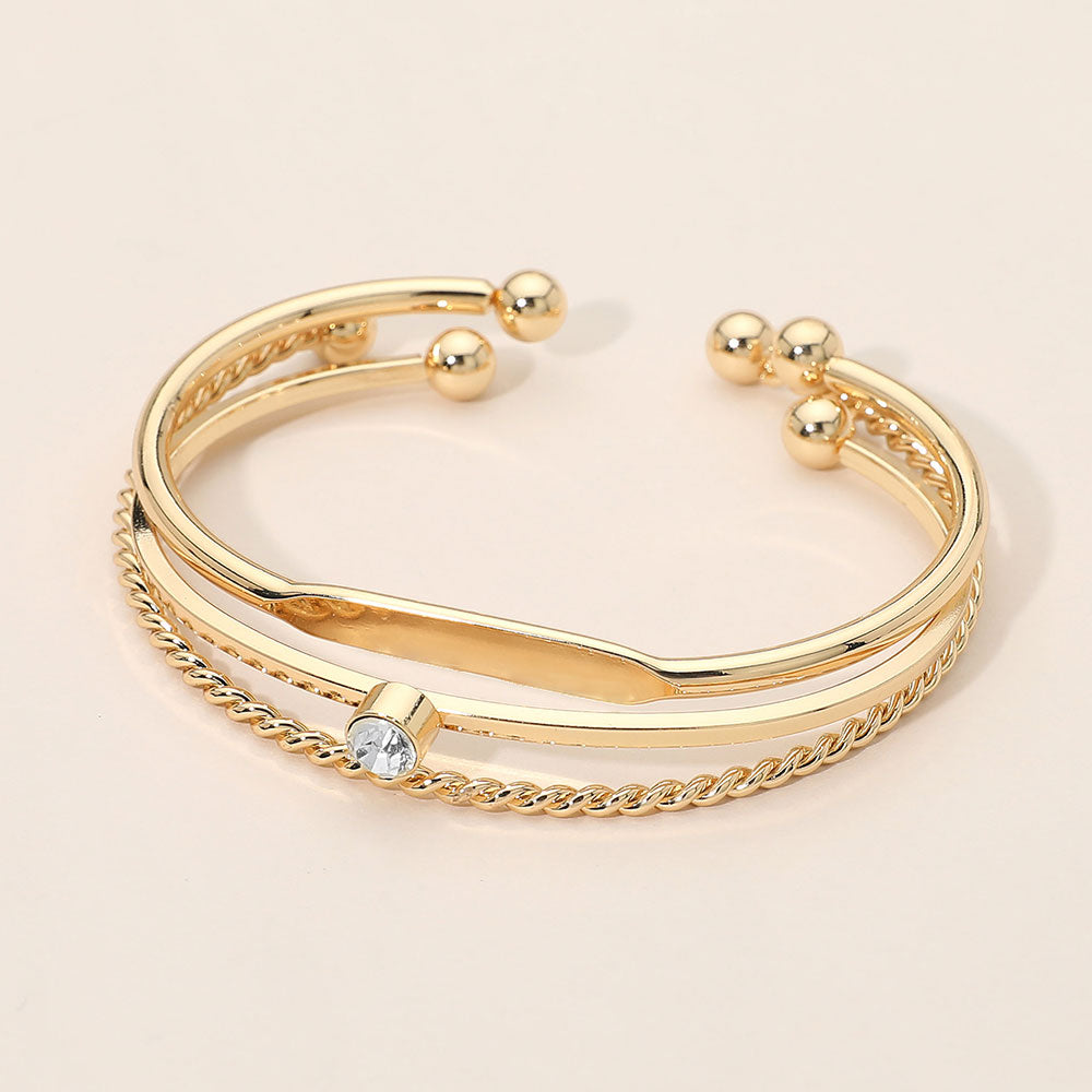 Gold Dipped Minimalist Layered Cuff Bracelets