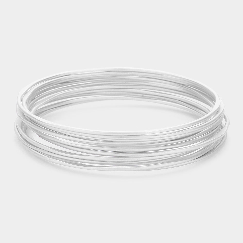 12PCS Metal Stackable Bangle Bracelets
