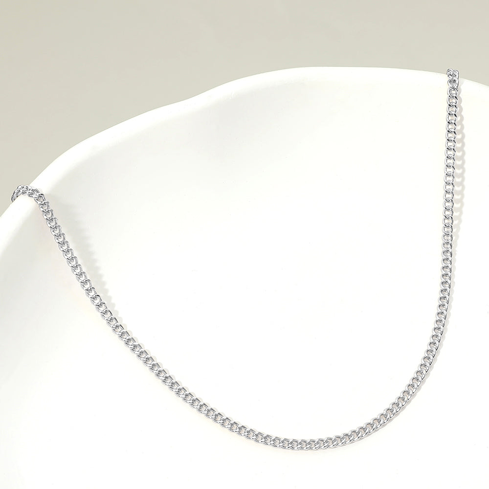 Silver Dipped Classic Curb Chain Necklace