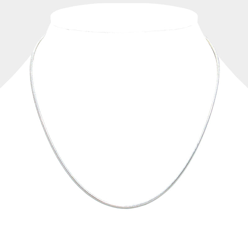 16 INCH Thin metal round omega necklace