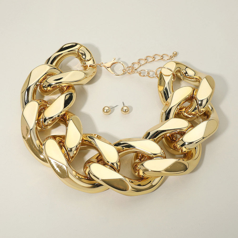 Chunky Curb Chain Statement Necklace