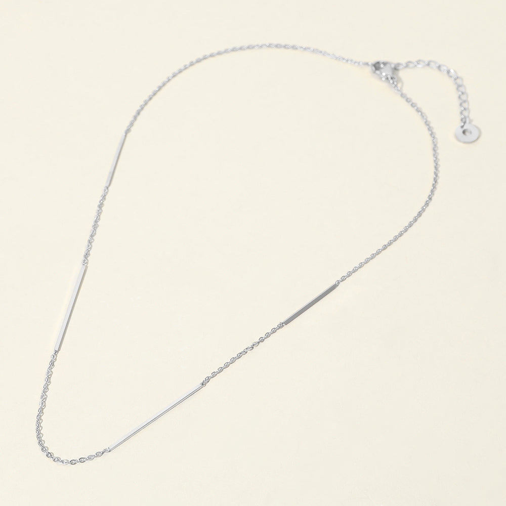 SECRET BOX_Stainless Steel Bead Bar Chain Necklace
