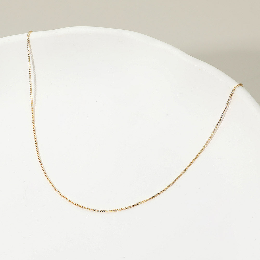 18K Gold Filled Delicate Box Chain Necklace