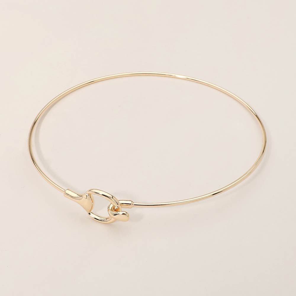 Minimal Metal Hook Choker Necklace