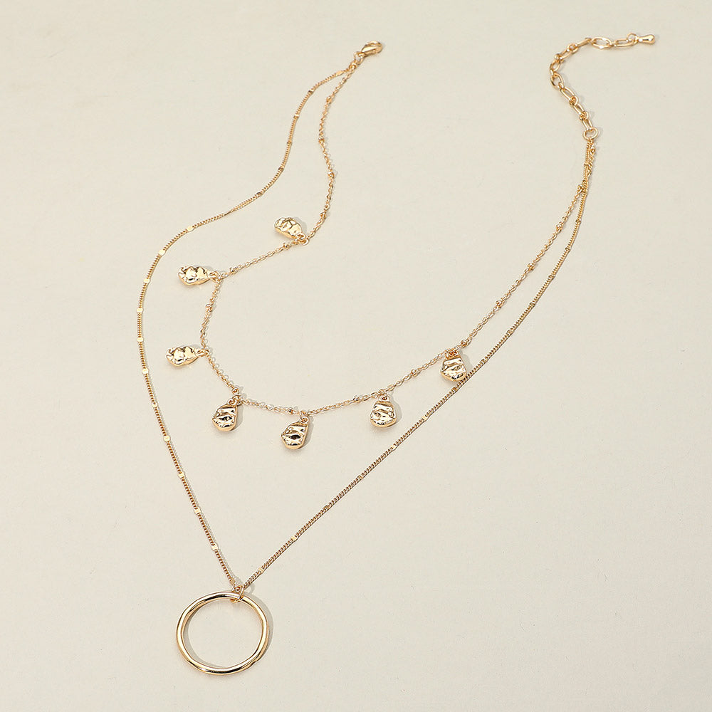 Open Circle Pendant Double Layered Metal Pendant