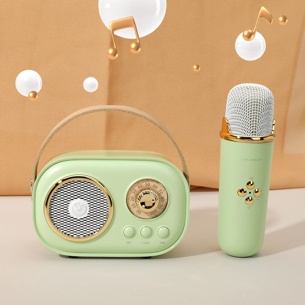 Mini Retro Karaoke Machine Portable Bluetooth Speaker with Microphone
