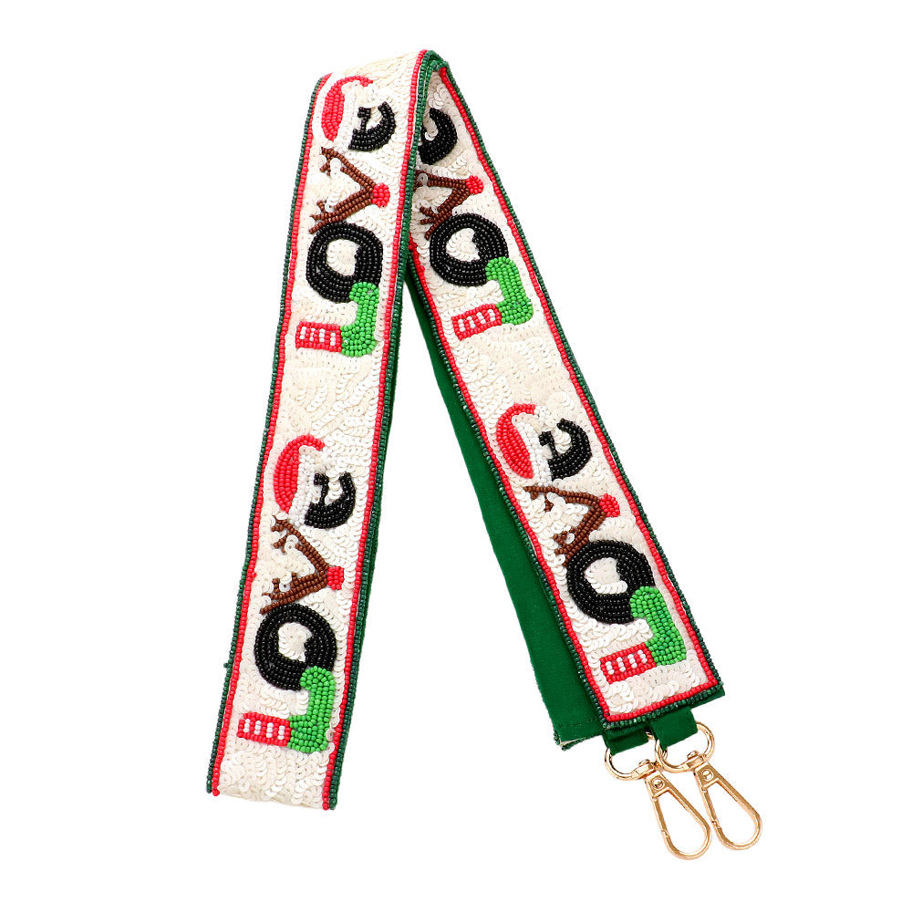 Christmas LOVE Message Seed Beaded Bag Strap