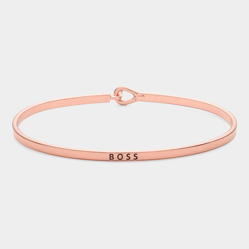"Boss" Thin Brass Metal Hook Bracelet