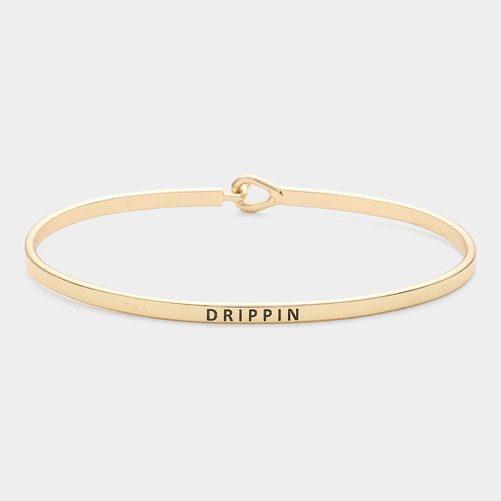 "Drippin" Thin Brass Metal Hook Bracelet
