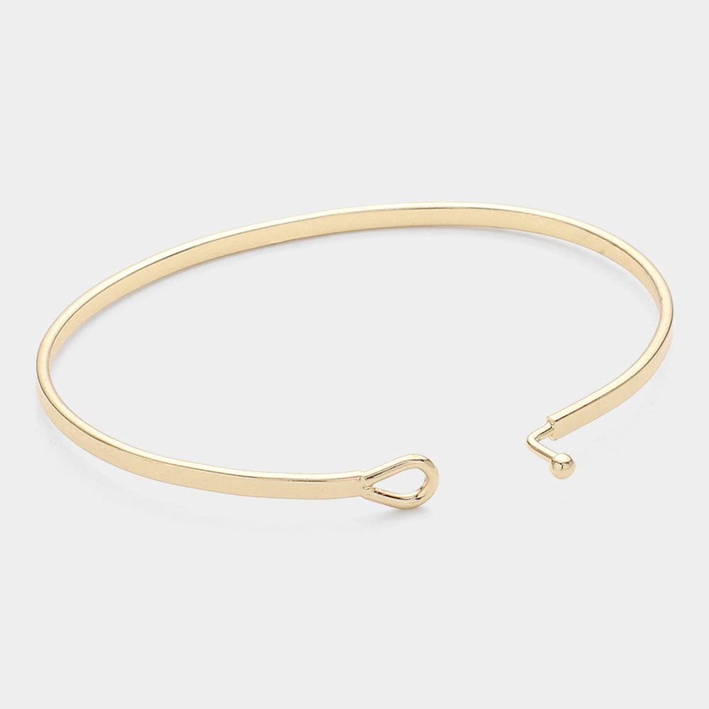 "Hooked" Thin Brass Metal Hook Bracelet
