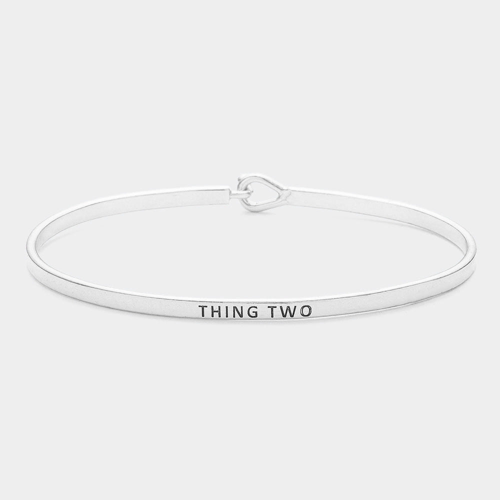 "Thing Two" Thin Brass Metal Hook Bracelet