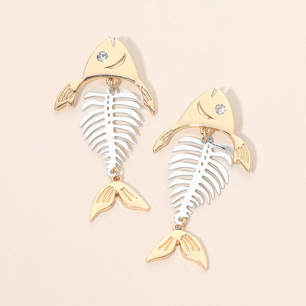 Fishbone Statement Earrings