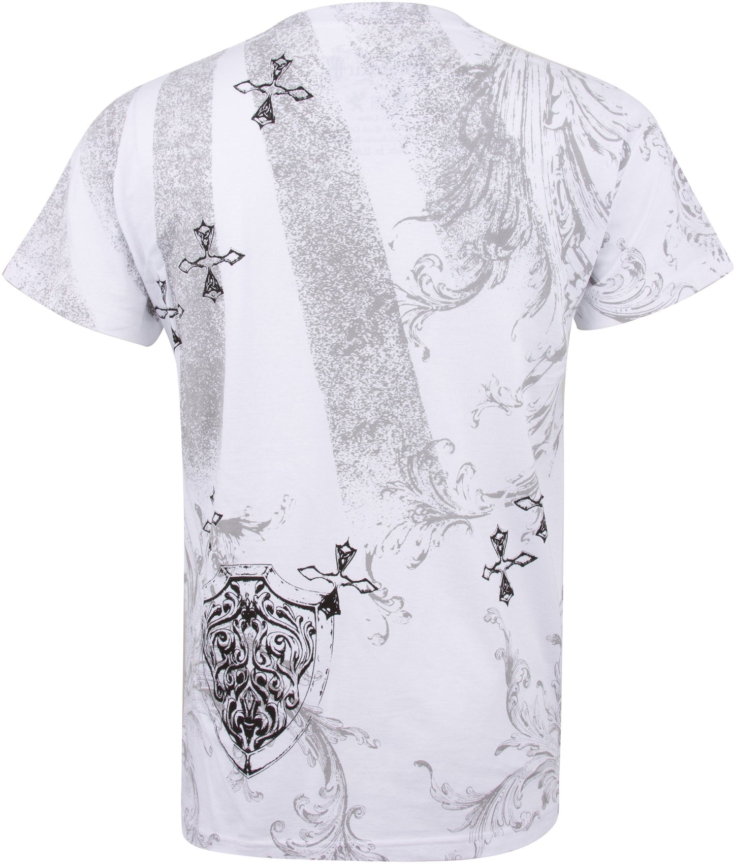 Cross and Vines Short Sleeve V-Neck Cotton Mens Fashion T-Shirt