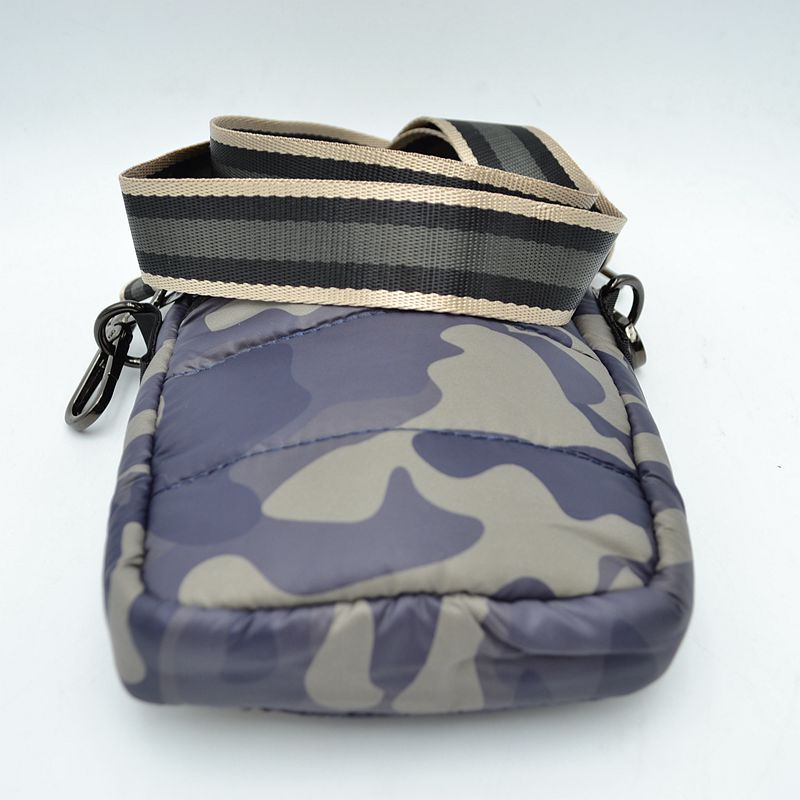 Camouflage Puffer Crossbody Bag Mini Utility Shoulder Bag with Adjustable Strap