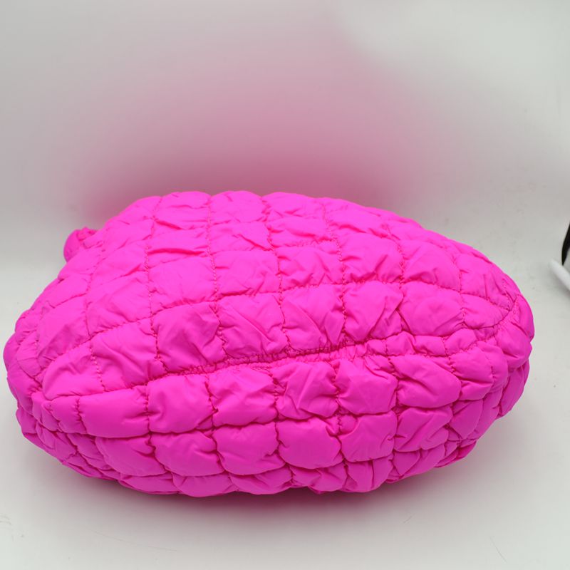 Quilted Puffer Hobo Shoulder Bag with Matching Padded Strap