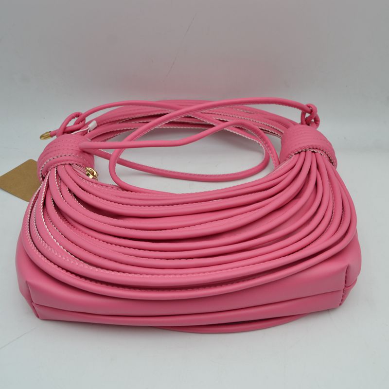Sculptural Multi-Cord Crescent Bag with Wrapped Knot Details