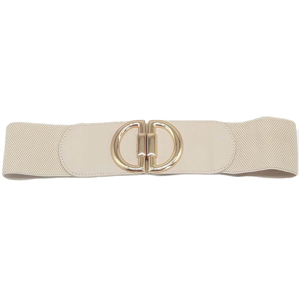 Double Half Open Circle Buckle Stretch Belt