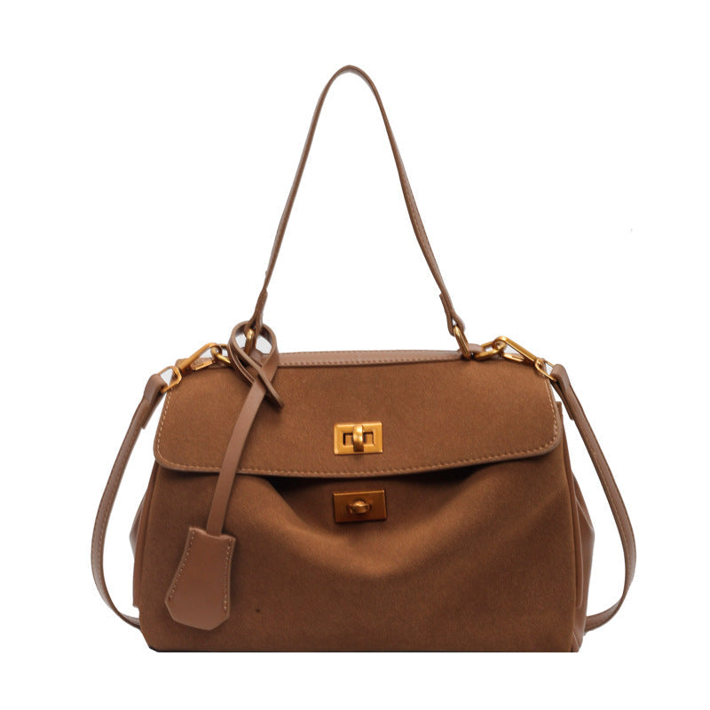 Women's Large Capacity Fashion Retro Frosted Portable Shoulder Bags