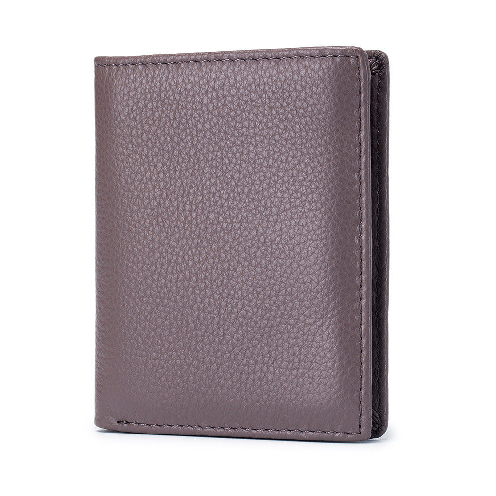 Genuine Leather Short First Layer Cowhide Simple Female Ladies Wallets