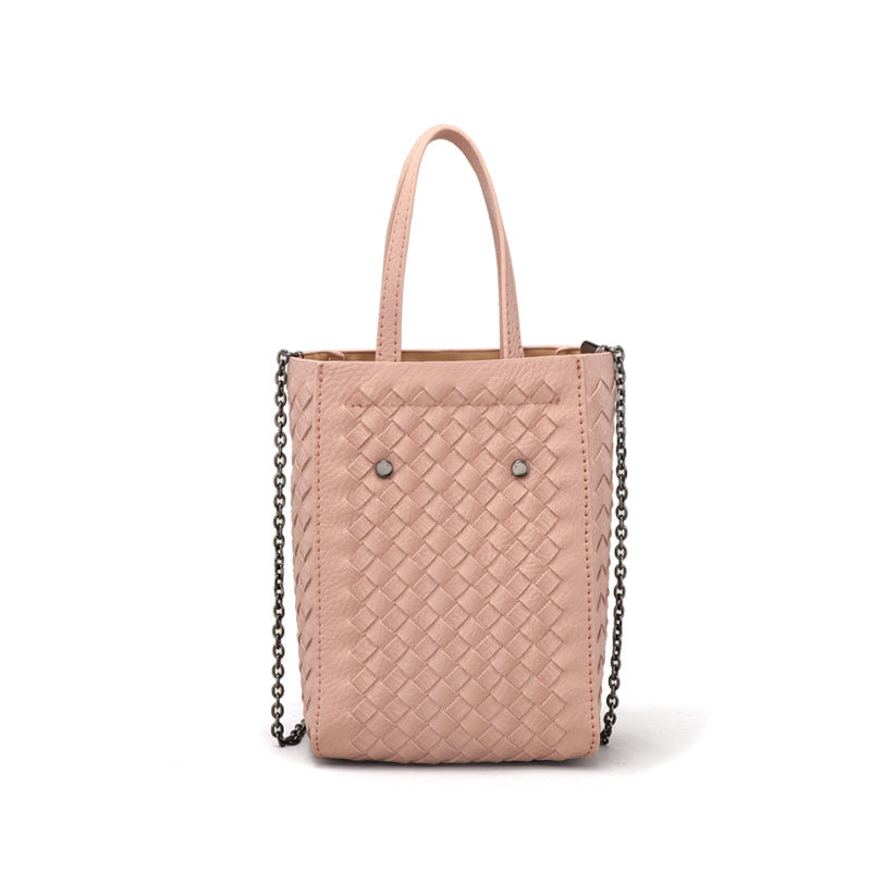 Women's Handmade Woven Solid Color Texture Popular Handbags