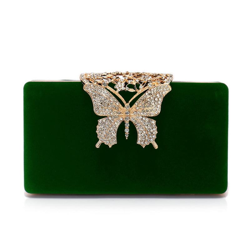 Women's Diamond Dinner Bow High-grade Veet Banquet Evening Bags