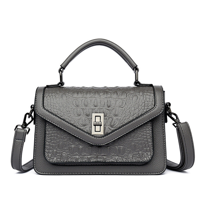 Women's Kelly Fashion Crocodile Pattern Korean Handbags