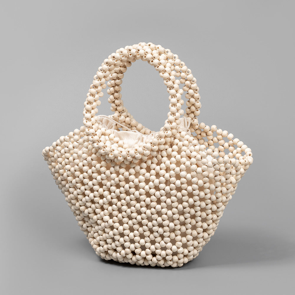 Women's Beach Vacation Hollow Out With Wooden Handbags