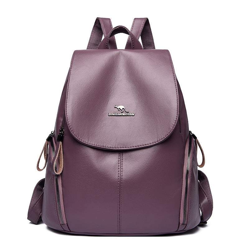 Women's Leather Large Capacity Fashion Mother Going Backpacks