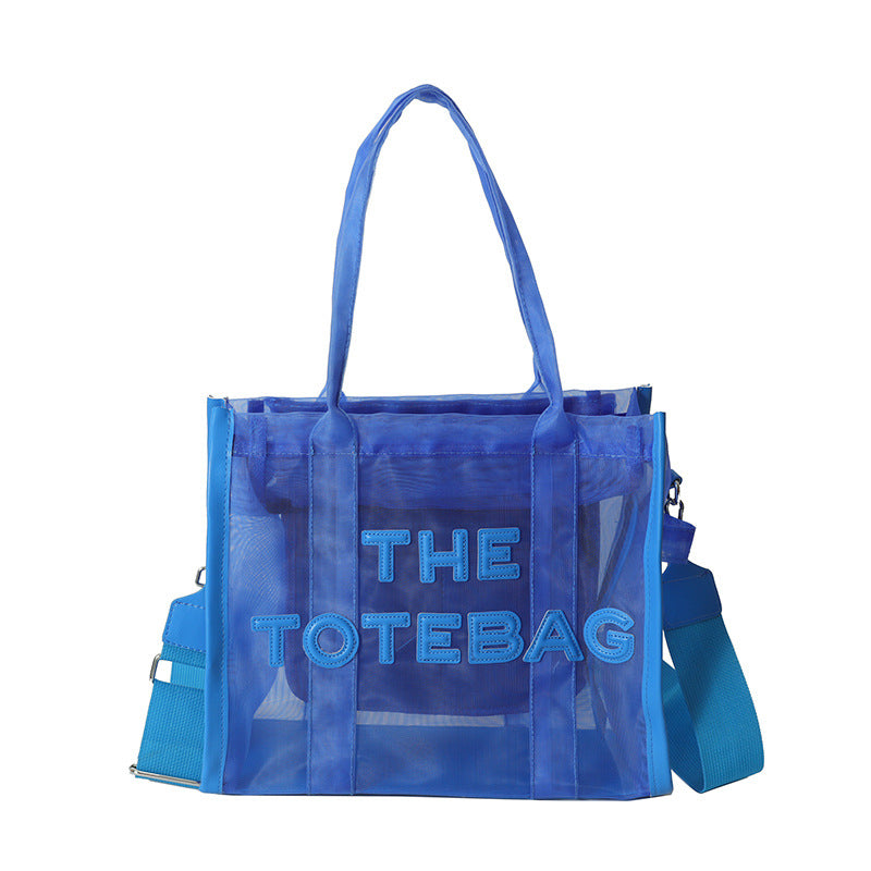 Women's Today Popular Jelly Color Mesh Transparent Bags