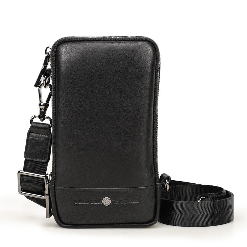 Men's Black Angel Trendy Crazy Horse Leather Men's Messenger Bags