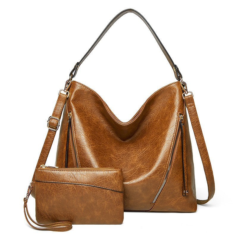 Women's Large Capacity Commuter Underarm Solid Color Soft Shoulder Bags