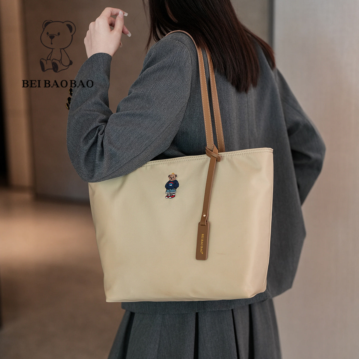 Source Commuter Large Capacity Totes Simple Embroidered Tote Bags