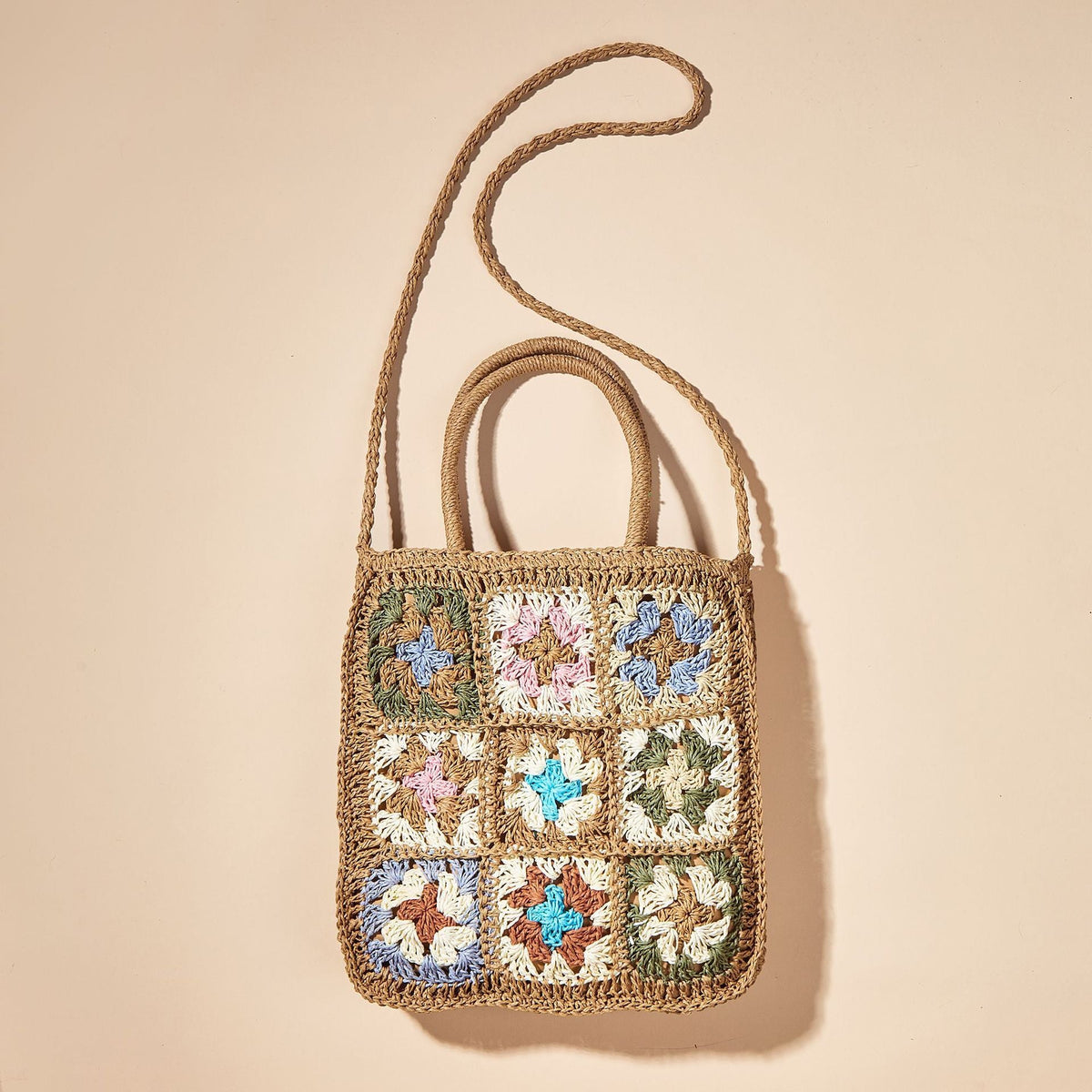 Women's Straw Flower Beach Ethnic Style Hand Shoulder Bags