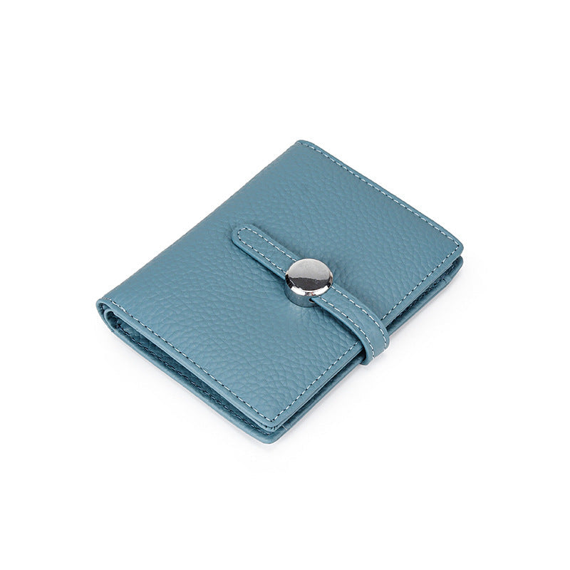 Women's First Layer Cowhide Short Trendy Genuine Ladies Wallets
