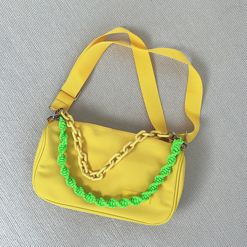 Macaron Female Fashion Grid Chain Large Shoulder Bags