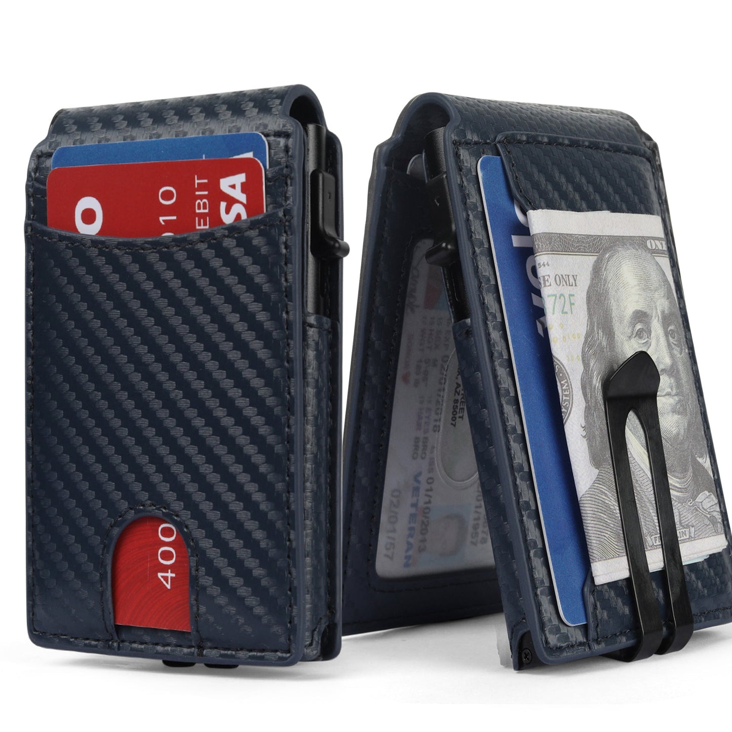 Men's Flip Automatic Pinball Genuine Leather Credit Card Holder