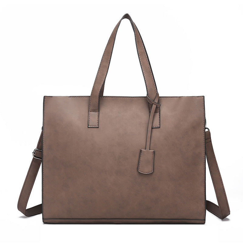 Women's & Men's & Korean Horizontal Business Leather Zipper Men's Handbags