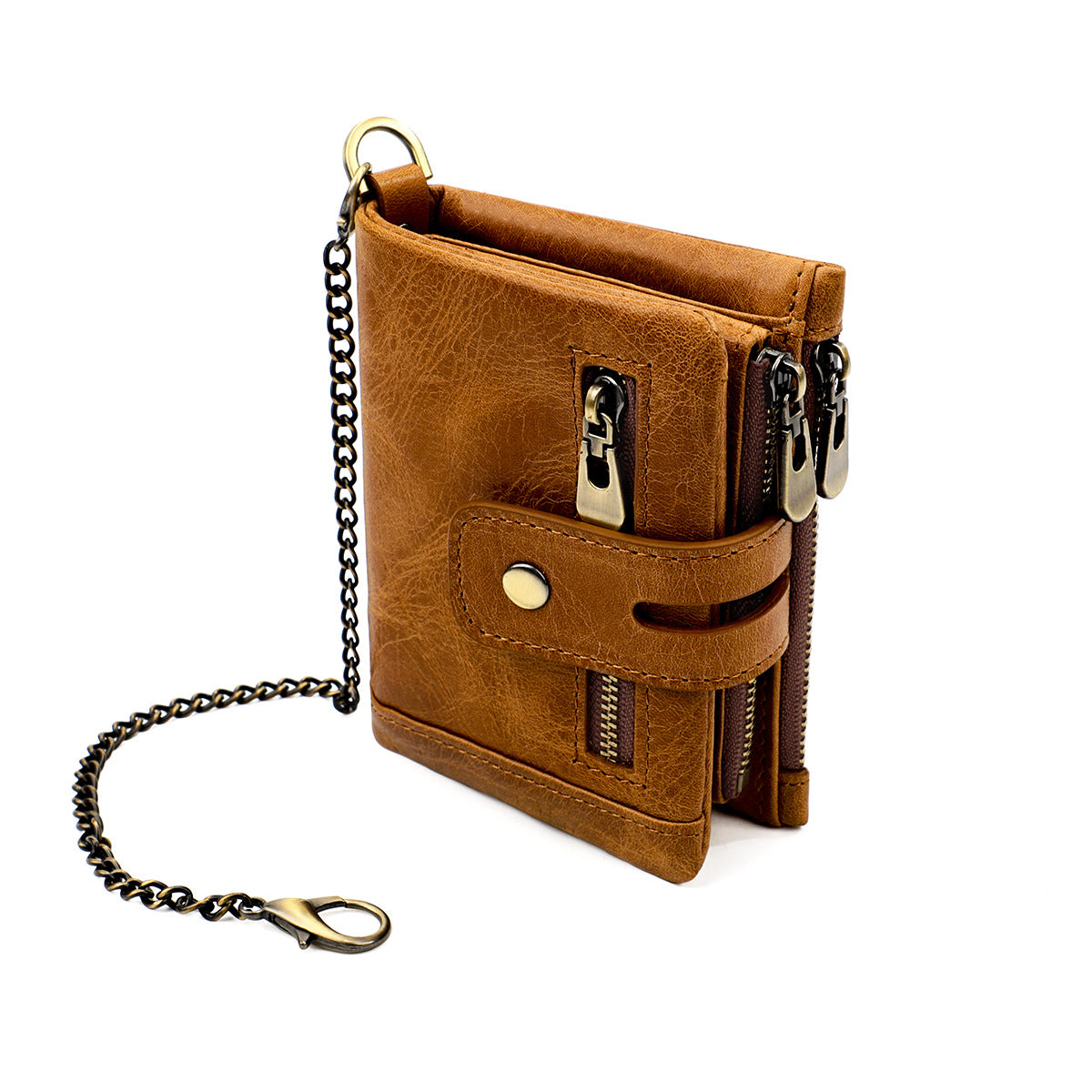 Man Vertical Short Zipper Multifunctional First Men's Wallets