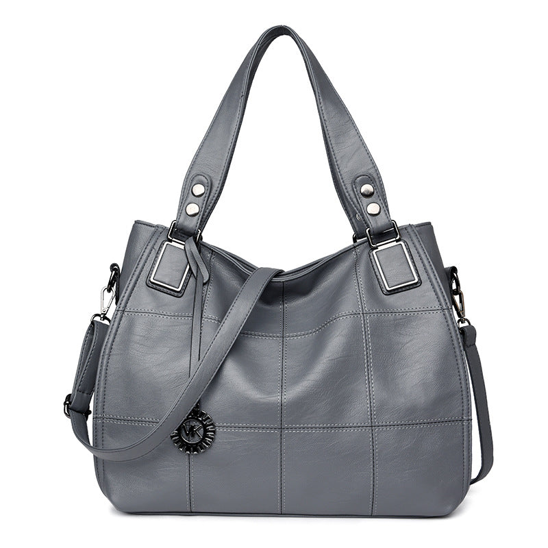 Women's Large Capacity Korean Stitching Embroidery Thread Crossbody Bags