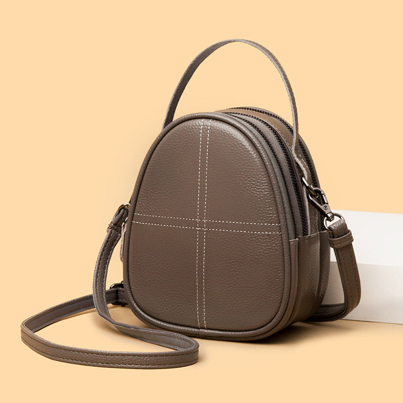 Women's Genuine Leather Fashion Trend Textured First Shoulder Bags