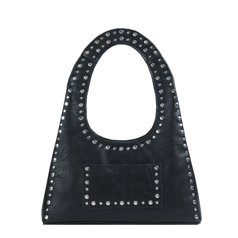 Fashion Motorcycle Oil Wax Leather Simple Waste Armpit Bags
