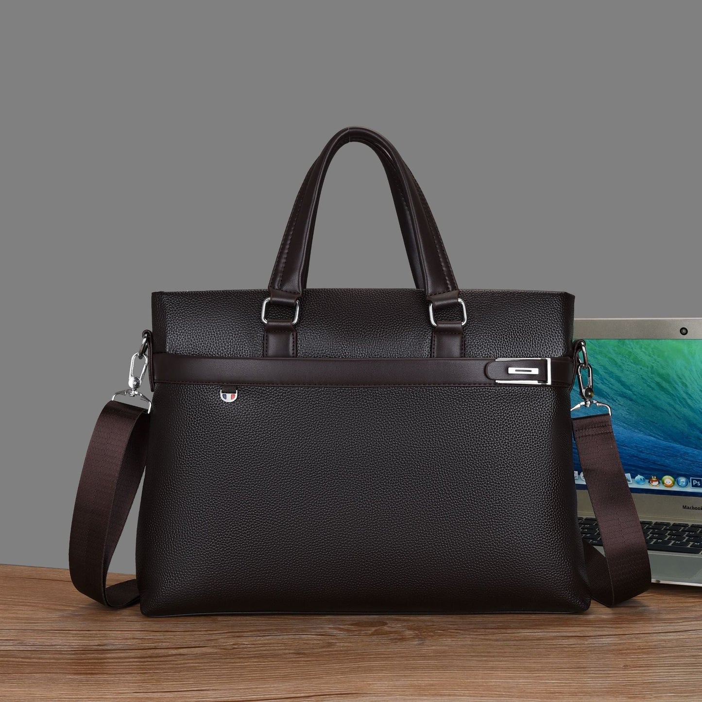 Men's Business Soft Leather Computer Fashion Handbags