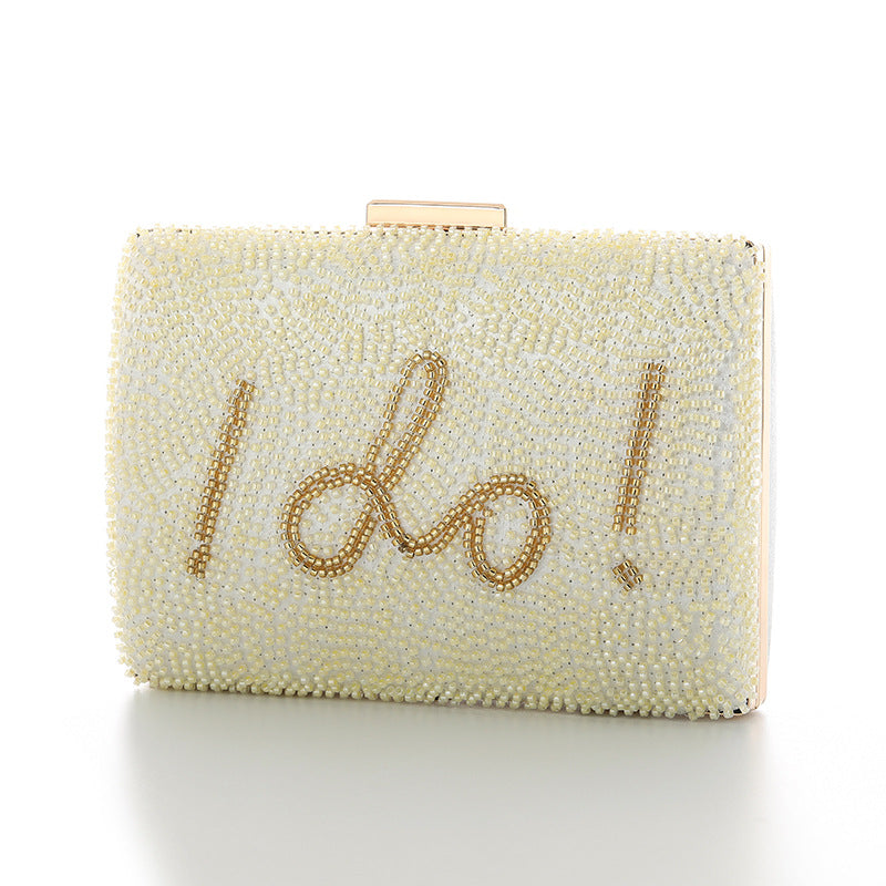 With Lining Drop Beaded Chain Large Evening Bags