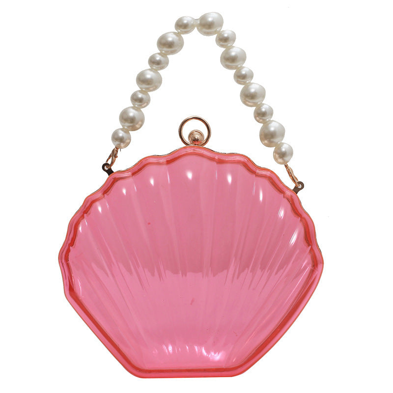Beaded Clip Shell Pearl Chain Acrylic Shoulder Bags