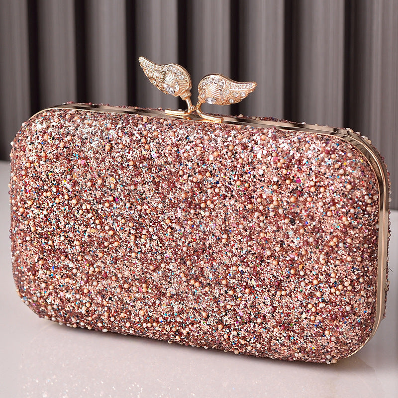 Sequins Dinner Wings Diamond Decorations Dress Garment Black Evening Bags