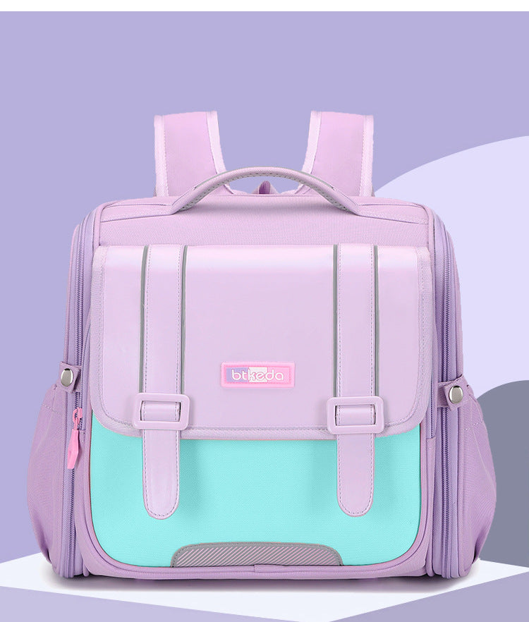 Children's Primary Horizontal British Style Spine Protection Large Elementary School Students' Schoolbags