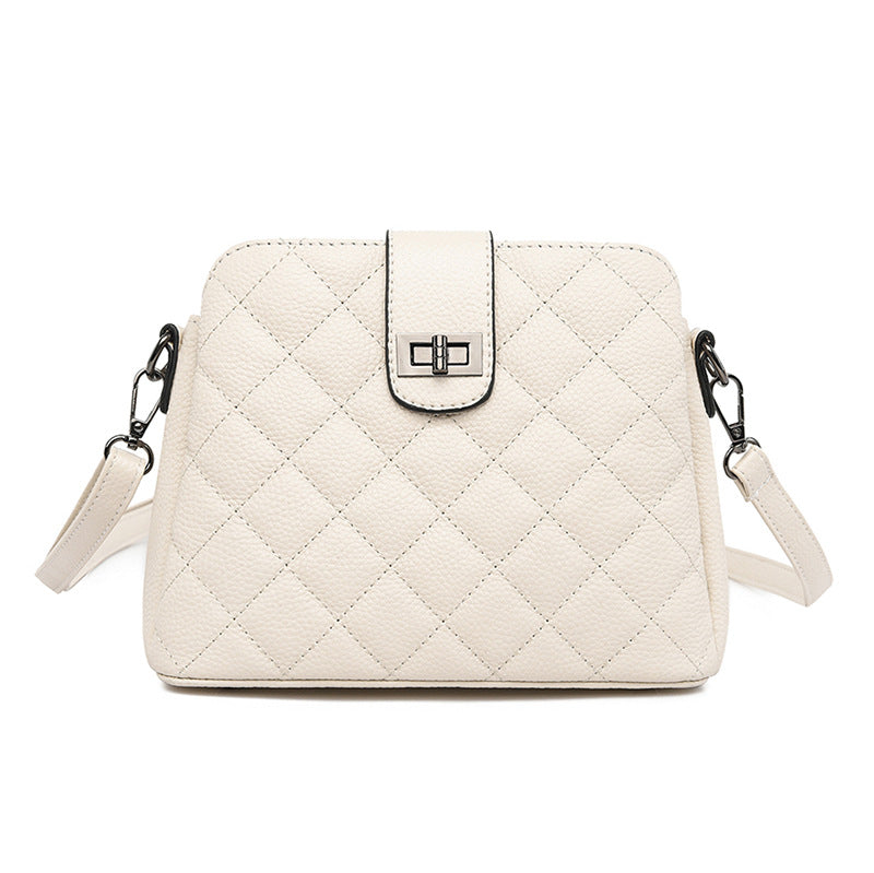 Women's Genuine Leather Fashion Rhombus Large Capacity Crossbody Bags