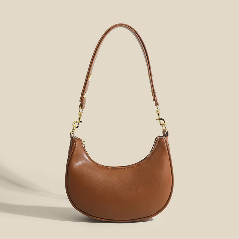 Retro Underarm Textured Light Luxury Crescent Moon Shoulder Bags